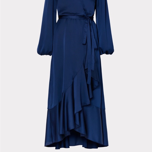 NWT Milly Halley Satin Dress in Navy- size 6 - Picture 4 of 4